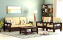 FURINNO Sheesham Wood 5seater sofa set with cushion for livingroom/Home/Hotel Fabric 3 + 1 + 1 Sofa Set (Walnut, DIY(Do-It-Yourself))