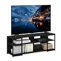 Furinno Camnus TV Stand, 3-Tier Modern Wide Entertainment Center with Metal Frame Support, TV Console with Open Back, for TVs up to 65 Inch, for Living Room, Bedroom, Americano