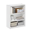 Furinno GEHRY Book Shelf, 3-Tier Small Bookshelf, Bookcase with Adjustable Shelves, 11.6 x 24.8 x 31.6, for Organization and Storage, for Living Room, Bedroom, Home Office, White