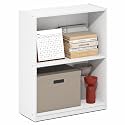 Furinno Gruen Book Shelf, 2-Tier Small Bookshelf, Bookcase with Open Shelf, 9.3 x 21.8 x 27, for Organization and Storage, for Living Room, Bedroom, Home Office, White