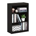 Furinno Gruen Book Shelf, 3-Tier Book Shelf, Bookcase with Adjustable Shelves, 11.7 x 24.5 x 35.9, for Organization and Storage, for Living Room, Bedroom, Home Office, Espresso