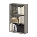 Furinno JAYA Book Shelf, 3-Tier Bookshelf, Bookcase with Adjustable Shelves, 9.5 x 24.5 x 40.3, for Organization and Storage, for Living Room, Bedroom, Home Office, French Oak