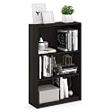 Furinno JAYA Book Shelf, 3-Tier Bookshelf, Bookcase with Adjustable Shelves, 9.5 x 24.5 x 40.3, for Organization and Storage, for Living Room, Bedroom, Home Office, Espresso