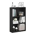 Furinno Jaya Book Shelf, 3-Tier Bookshelf, Bookcase with Adjustable Shelves, 9.5 x 24.5 x 40.3, for Organization and Storage, for Living Room, Bedroom, Home Office, Blackwood