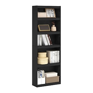 furinno jaya enhanced home 5-tier shelf bookcase blackwood