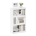 Furinno Jaya Enhanced Home Bookcase 3-Tier Adjustable Bookshelf, White