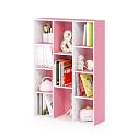 Furinno LUDER 11-Cube Reversible Bookcase, Book Shelf, White/Pink