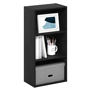 furinno luder 3-tier open shelf bookcase blackwood