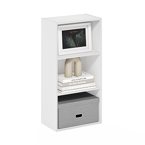 furinno luder 3-tier open shelf bookcase white