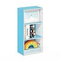 Furinno Luder 3-Tier Open Shelf Bookcase, Light Blue/White