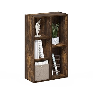 furinno luder 5-cube reversible open shelf amber pine