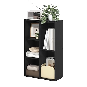 furinno luder 5-cube reversible open shelf blackwood mix