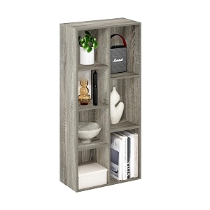 furinno luder book shelf 7-cube bookshelf bookcase with open shelves 94 x 195 x 417 easy assembly for living room bedroom home office french oak