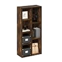 Furinno Luder 7-Cube Reversible Open Shelf, Amber Pine