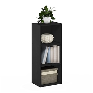 furinno luder book shelf 3-cube bookshelf bookcase with open shelves 93 x 12 x 315 easy assembly for living room bedroom home office blackwood