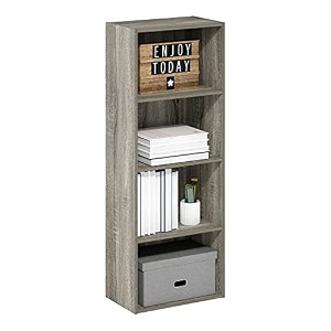 furinno luder bookcase  book  storage 4-tier french oak