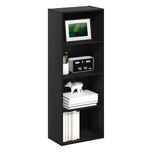 furinno luder bookcase  book  storage 4-tier blackwood