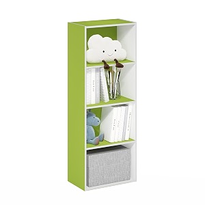 furinno luder bookcase  book  storage 4-tier greenwhite