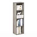 Furinno PASIR Book Shelf, 4-Tier Modern Bookshelf, Open Shelves Bookcase 9 x 12 x 42, Easy Assembly, for Living Room, Bedroom, Home Office, French Oak