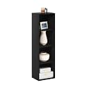 Furinno PASIR Book Shelf, 4-Tier Modern Bookshelf, Open Shelves Bookcase 9 x 12 x 42, Easy Assembly, for Living Room, Bedroom, Home Office, Blackwood