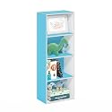 Furinno Luder Bookcase / Book / Storage, 4-Tier, Light Blue/White
