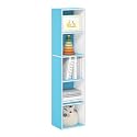 Furinno PASIR Book Shelf, 5-Tier Modern Bookshelf, Open Shelves Bookcase 9 x 12 x 52, Easy Assembly, for Living Room, Bedroom, Home Office, Light Blue/White