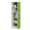 Furinno Luder Bookcase / Book / Storage , 5-Tier, White/Green