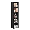 Furinno PASIR Book Shelf, 5-Tier Modern Bookshelf, Open Shelves Bookcase 9 x 12 x 52, Easy Assembly, for Living Room, Bedroom, Home Office, Blackwood