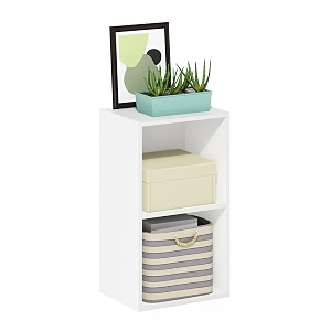 furinno luder bookcase  bookshelf  book shelves  storage 2-tier cube white