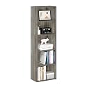 Furinno LUDER Book Shelf, 5-Tier Bookshelf, Bookcase with Open Shelves, 9.4 x 15.8 x 52, Easy Assembly, for Living Room, Bedroom, Home Office, French Oak