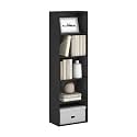 Furinno LUDER Book Shelf, 5-Tier Bookshelf, Bookcase with Open Shelves, 9.4 x 15.8 x 52, Easy Assembly, for Living Room, Bedroom, Home Office, Blackwood