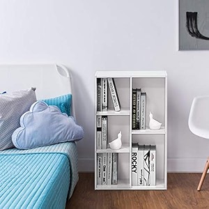 furinno reversible color open shelf bookcasebookshelfstorage shelves 5-tier whitelight blue white 5-cube