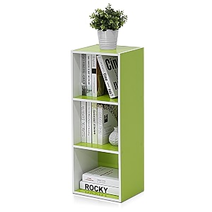furinno luder book shelf 3-cube bookshelf bookcase with open shelves 93 x 12 x 315 for living room bedroom home office whitegreen
