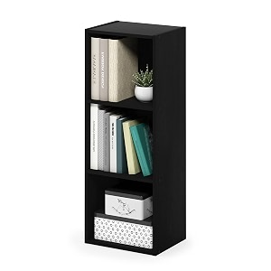 furinno pasir 3-tier no tool assembly open shelf bookcase blackwood