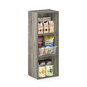 furinno pasir 3-tier no tool assembly open shelf bookcase french oak
