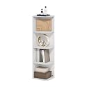 Furinno Pasir 4-Tier Corner Open Shelf Bookcase, White
