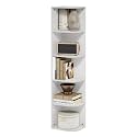 Furinno Pasir 5-Tier Corner Open Shelf Bookcase, White