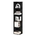 Furinno PASIR Book Shelf, 5-Tier Corner Bookshelf with Open Shelf, Standing Bookcase, 9.3 x 12 x 51.7, for Organization and Storage, for Living Room, Bedroom, Home Office, Blackwood