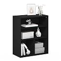 Furinno PASIR Book Shelf, 3-Tier Display Bookshelf with Adjustable Shelf, Cube Storage Bookcase, 11.8 x 23.6 x 28.2, for Living Room, Bedroom, Home Office, Black Oak