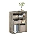 Furinno PASIR Book Shelf, 3-Tier Display Bookshelf with Adjustable Shelf, Cube Storage Bookcase, 11.8 x 23.6 x 28.1, for Living Room, Bedroom, Home Office, French Oak