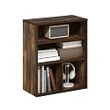 Furinno PASIR Book Shelf, 3-Tier Display Bookshelf with Adjustable Shelf, Cube Storage Bookcase, 11.8 x 23.6 x 28.1, for Living Room, Bedroom, Home Office, Amber Pine