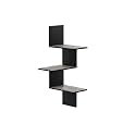 Furinno Rossi 3-Tier Corner Floating Shelves for Wall, French Oak