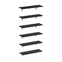 Furinno Rossi Set of 6 Floating Shelves for Wall, Espresso
