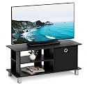 Furinno SIMPLISTIC TV Stand, 3-Tier Entertainment Center, Open Shelf TV Console for TV up to 33 Inch with Bin Drawers, for Living Room, Bedroom, Espresso