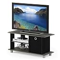 Furinno Simplistic TV Stand, 3-Tier Entertainment Center, Open Shelf TV Console for TV up to 33 Inch with Bin Drawers, for Living Room, Bedroom, French Oak