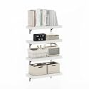 Furinno Tanna Floating Shelves for Wall Set of 4, 22-Inch Wall Shelf, Triple Thick Floating Mounted Shelf, for Bathroom, Home Office, Living Room, White Texture