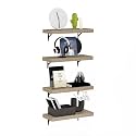 Furinno Tanna Floating Shelves for Wall Set of 4, 22-Inch Wall Shelf, Triple Thick Floating Mounted Shelf, for Bathroom, Home Office, Living Room, Natural