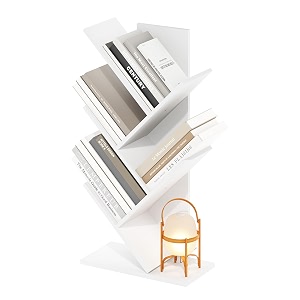 furinno tree bookshelf 5-tier floor standing tree bookcase white