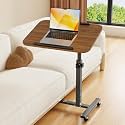 Furist Laptop Lap Desk, Mobile Adjustable Overbed Bedside Table with Wheels, Portable Standing Bed Desk, Rolling lapdesk Lap desks for Adults with Casters&amp; Mouse Pad