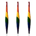 Furls Crochet Hook, Pride Rainbow Streamline Swirl, Ergonomic Handle Crochet Hooks 7" (Pride Rainbow Streamline, N - 9.00MM)